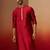Men maroon silk anmol jacquard kurta - premium ethnic motif royal festive wear