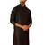 Men black silk fancy jacquard kurta - premium katan ethnic motif wedding wear