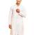 Men white viscose kurta - long sleeve mandarin collar festive wedding traditional ethnic wear