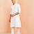 Men white viscose kurta - long sleeve mandarin collar festive wedding traditional ethnic wear