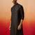 Men black silk fancy jacquard kurta - premium katan ethnic motif wedding wear
