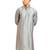 Men silver viscose kurta - long sleeve mandarin collar festive wedding traditional ethnic wear