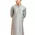 Men silver viscose kurta - long sleeve mandarin collar festive wedding traditional ethnic wear
