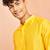 Men yellow viscose kurta - long sleeve mandarin collar festive wedding traditional ethnic wear