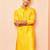 Men yellow viscose kurta - long sleeve mandarin collar festive wedding traditional ethnic wear