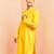 Men yellow viscose kurta - long sleeve mandarin collar festive wedding traditional ethnic wear