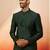 Men bottle green silk jodhpuri - premium jacquard floral wedding party wear