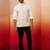 Men Cream silk nehru jacket - premium jacquard ethnic party festive wear