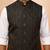 Men black silk nehru jacket - premium jacquard ethnic festive party wear