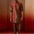 Men bronze maroon silk 3-piece jacquard set - premium ethnic motif royal ensemble