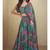 Green chinon silk digital print western style plazzo suit