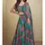 Green chinon silk digital print western style Palazzo suit