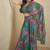 Green chinon silk digital print western style plazzo suit