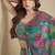 Green chinon silk digital print western style plazzo suit