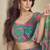 Green chinon silk digital print western style plazzo suit
