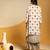 Off white floral printed crepe kurta set