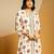 Off white floral printed crepe kurta set