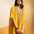 Yellow embroidered chanderi kurta set
