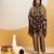 Black floral printed crepe kurta set