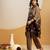 Black floral printed crepe kurta set