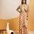 Off white floral printed crepe Dress With Jacket