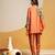 Rust floral printed silk kurta set