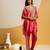 Pink embroidered chanderi kurta set