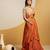 Rust floral printed crepe Dress With Jacket
