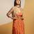 Rust floral printed crepe Dress With Jacket