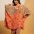 Rust floral printed crepe kurta set
