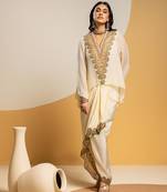 Off white embroidered chanderi Co Ord Set