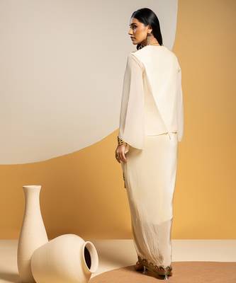 Off white embroidered chanderi Co Ord Set 4