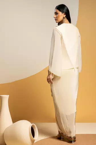 Off white embroidered chanderi Co Ord Set