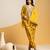 Yellow embroidered chanderi kurta set