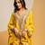 Yellow embroidered chanderi kurta set