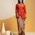 Rust floral printed crepe Co Ord Set
