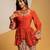Rust floral printed crepe Co Ord Set