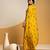 Yellow floral printed silk Co Ord Set With Cape