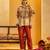Beige floral printed chanderi co ord set