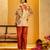 Beige floral printed chanderi co ord set