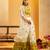 Off white floral printed silk Co Ord Set With Cape