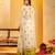 Off white floral printed silk Co Ord Set With Cape