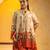 Beige floral printed chanderi kurta set