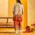 Beige floral printed chanderi kurta set