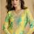 Light yellow chinon silk digital print palazzo suit