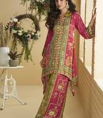 Pink crepe silk emblissed mirror work designer cord set