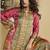 Pink crepe silk emblissed mirror work designer cord set