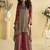 Maroon crepe silk emblissed mirror work designer cord set