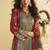 Maroon crepe silk emblissed mirror work designer cord set