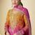 Pink chinon silk digital print palazzo suit